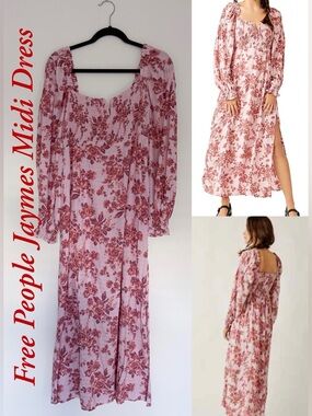 Free People Jaymes Midi Dress Size Small Lilac Combo PreLoved